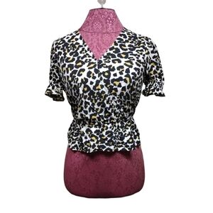 Banana Republic Cheetah Print Blouse Size PXS